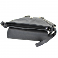 9034 - BLACK PU LEATHER CROSS BODY/ SHOULDER BAG